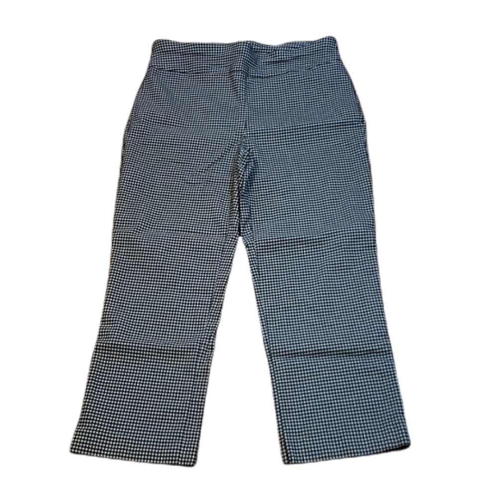 Stretch Gingham Crop Pants, 8 